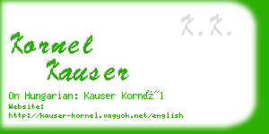 kornel kauser business card